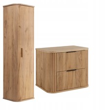 Ensemble meuble sous-lavabo ELEGANCE 60 cm chêne + armoire murale