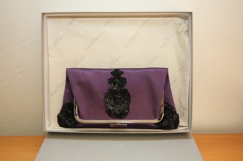 Pochette satin violine - pochette,