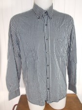 Chemise coton gris rayé blanc