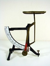 Ancienne Pèse Lettres Balance Précision Fonte Plaque Emaillée Laiton Fin XIX°