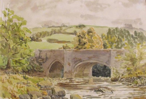 Landscape with stone bridge - with,