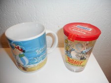 ASTÉRIX  MUG porcelaine  QUICK 2005 + verre à moutarde  AMORA 2000