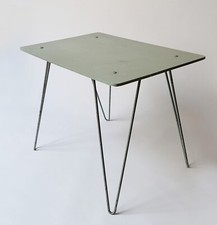 table basse années 50 vintage design 1950 pieds métallique