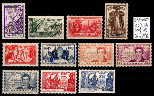 Dahomey timbres 103 à - dahomey,