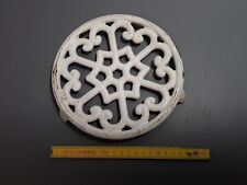 ancien Dessous de plat en métal de couleur blanc émaillé french antique