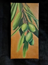 Peinture, tableau, huile sur toile format 15/8 cm année 2024. Etude les olives