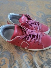 Baskets Philippe Model Femme 37 Cuir Rouge