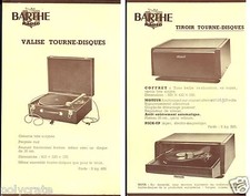Publicité Barthe électrophone pick-up tourne-disques Valise tiroir