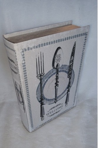 Boite faux livre bois style - en,