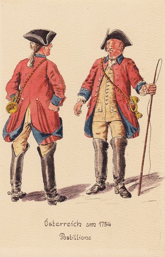 Poste autrichienne vers - autrichienne, 1754