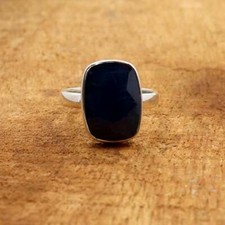 Élégant Onyx Noir Gemme 925