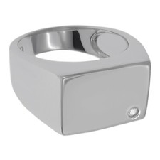 Chevalière Homme en Argent 925 rhodié et Zirconium - TAILLE 56 DISPO - Neuve