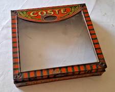 BOITE BISCUITS COSTE D EPICERIE  AVEC COMPARTIMENT POUR LE PRIX  METAL  1930