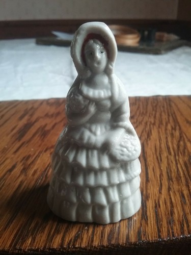 Vintage ceramic lady bell - ceramic,