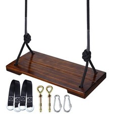 Balançoire Enfant Adulte en Arbre Siège Bois Portique Assise Swing Extérieur ...