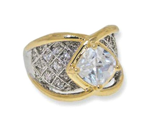 Ring blanc 18kt - cz, or
