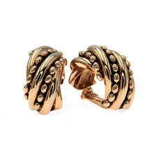 Boucles d’oreilles clips Vintage 80s Demi-créoles Métal doré | Bijou Statement