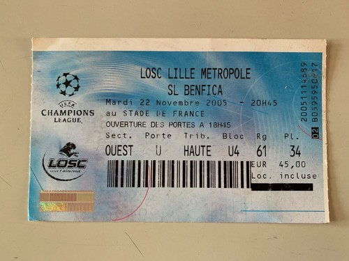 Ticket match ligue des - match,