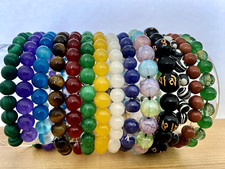 Bracelet Tibétain en Pierres Naturelles 8-10mm – Puissance & Élégance