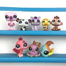 Lot 9 Littlest Petshop 100 % Glitter Sparkle LPS Set / Paillette Panda, Dog...