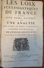LIVRE ANCIEN, 1719 – DE HÉRICOURT, CONCILES, ÉGLISE GALLICANE, PARIS, IN-FOLIO