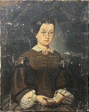 Large Original Antique Oil on