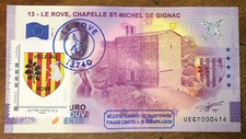 2021 LE ROVE CHAPELLE SAINT-MICHEL CHÈVRE + TIMBRE BILLET EURO SOUVENIR BANKNOTE