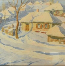 Tableau Aquarelle école russe