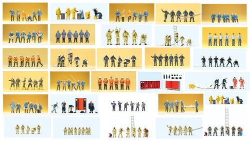 Figurines pompiers peintes - figurines,