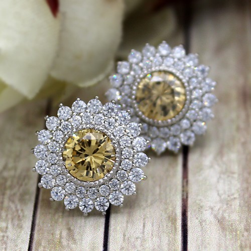 Boucle oreille jaune - boucle, d'oreille