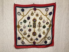 Daniel Hechter Paris Foulard en Soie Vintage Montres Goussets ( FV06/18/03-25B )