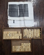 Antique Wood & Bone Mah-Jong