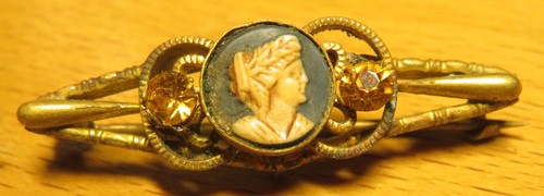 Broche col ancienne ornée - broche, de