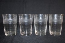 4 anciennes timbales en verre gravé à l'aiguille, époque 1900, hauteur 9.2 cm