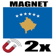  2 x KOSOVO Drapeau Magnet 6x3