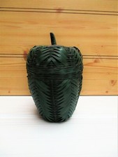 Boîte de rangement décoration cuisine vintage en osier forme légume poivron