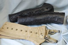 Paires de guêtres en cuir et toiles début Xxème