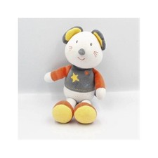 Doudou souris blanche grise