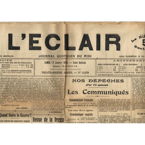 éclair 1 1916 - l'Éclair, 17-1-1916