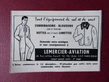 12/1963 PUB LEMERCIER AVIATION BOTTE COMBINAISON VOL SAUT PARACHUTE FRENCH AD