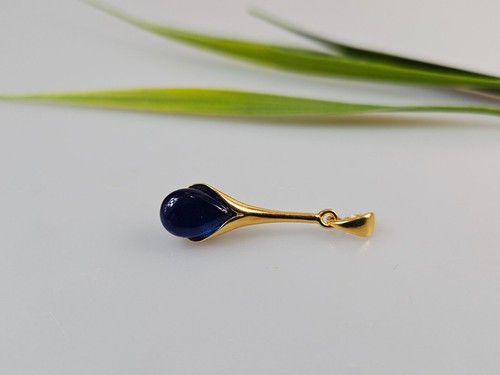 Collier ambre bleu plaqué - bleu,