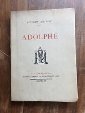 Adolphe, Benjamin Constant, le livre français H. Piazza 1923 - numéroté