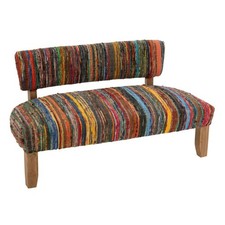 Banc 2 Places en Tissu "Chindi" 130cm Multicolore