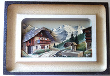 Tableau en bois sculpté de F Raugel