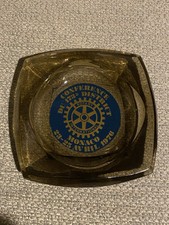 Cendrier Pub Rotary International Du 173  District Monaco 1976, Fixé Sous Verre
