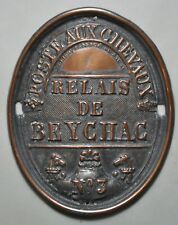 Plaque de métier - Poste aux chevaux relais de BEYCHAC postillon n° 3 AMELNG
