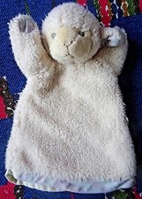 GP /  DOUDOU  MARIONNETTE BURBERRY MOUTON BLANC LISERET VIOLET BLEU TBE