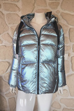 Doudoune métallisée bleue