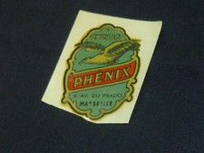 DECALCOMANIE NEUF D EPOQUE CYCLES PHENIX - MARSEILLE