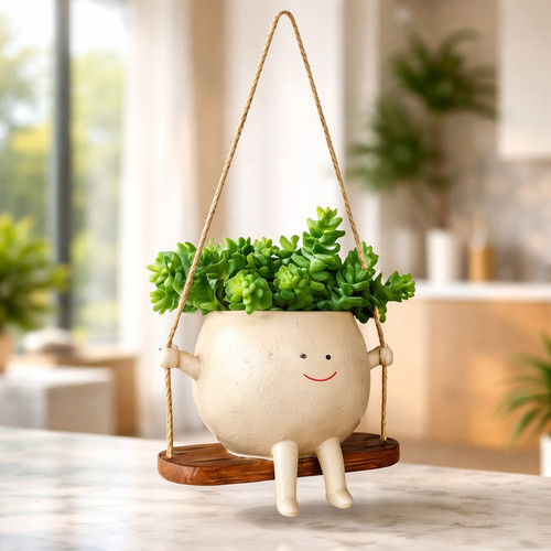 Pot fleur suspendu résine - pot, de